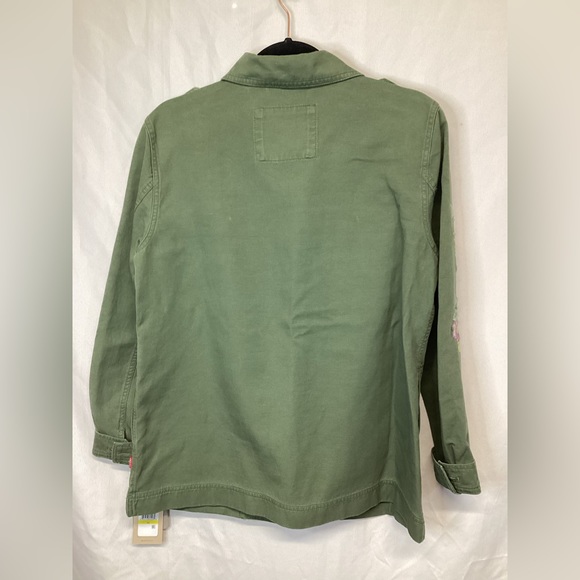 Levi's Floral Embroidered Florals Cotton Military Shacket Sz Med - Picture 7 of 8